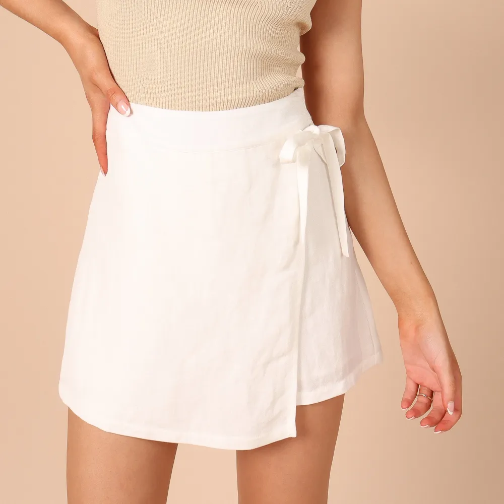 Linen Wrap Mini Skort