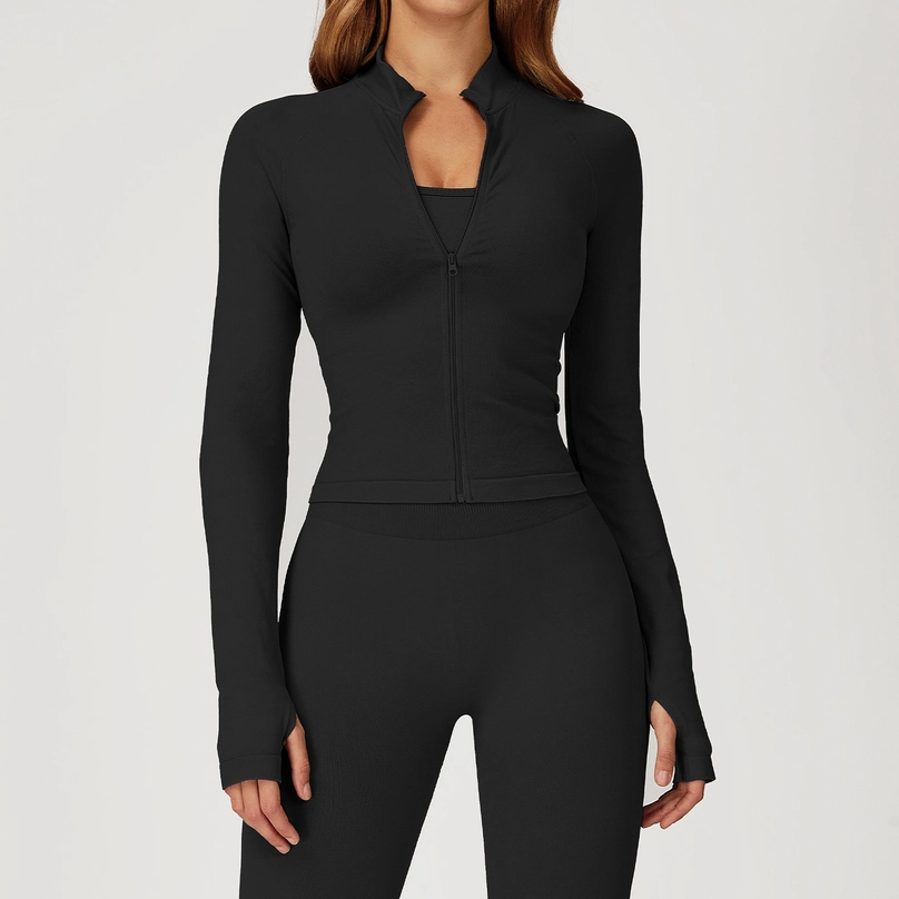 Stand Collar Zip-Up Active Jacket