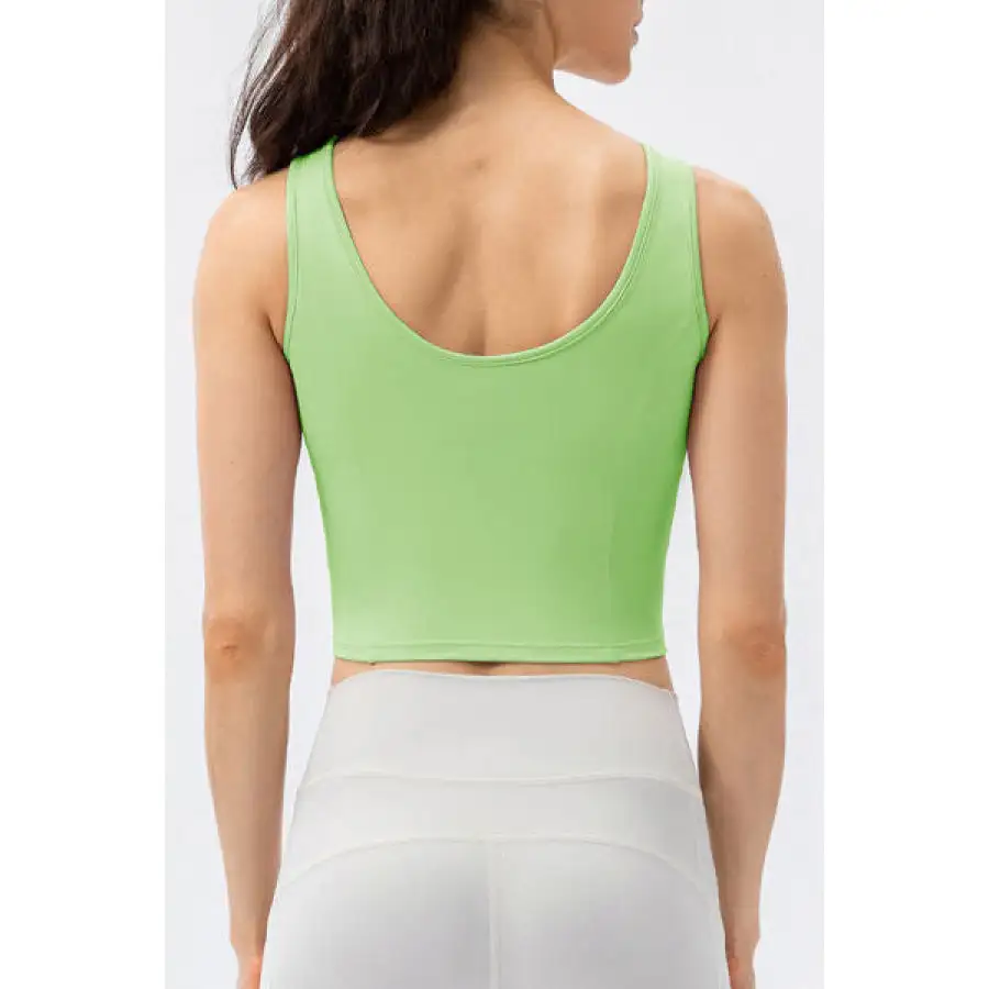 Wide-Strap Round-Neck Active Tank Top