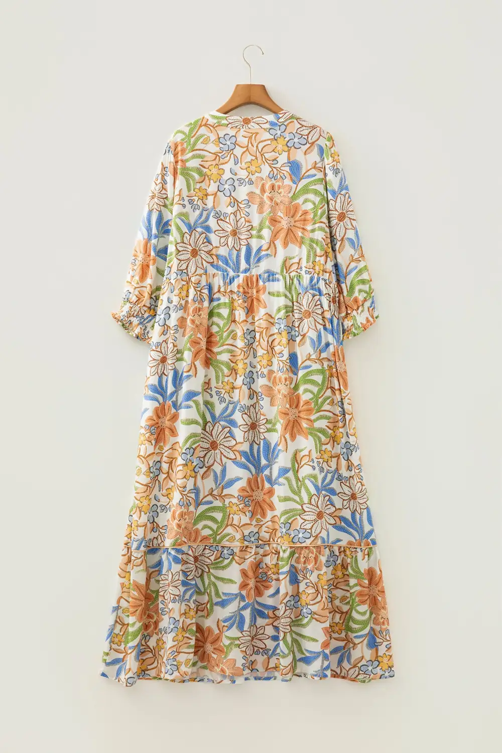 Layered Detail Floral Printed Tiered Dress