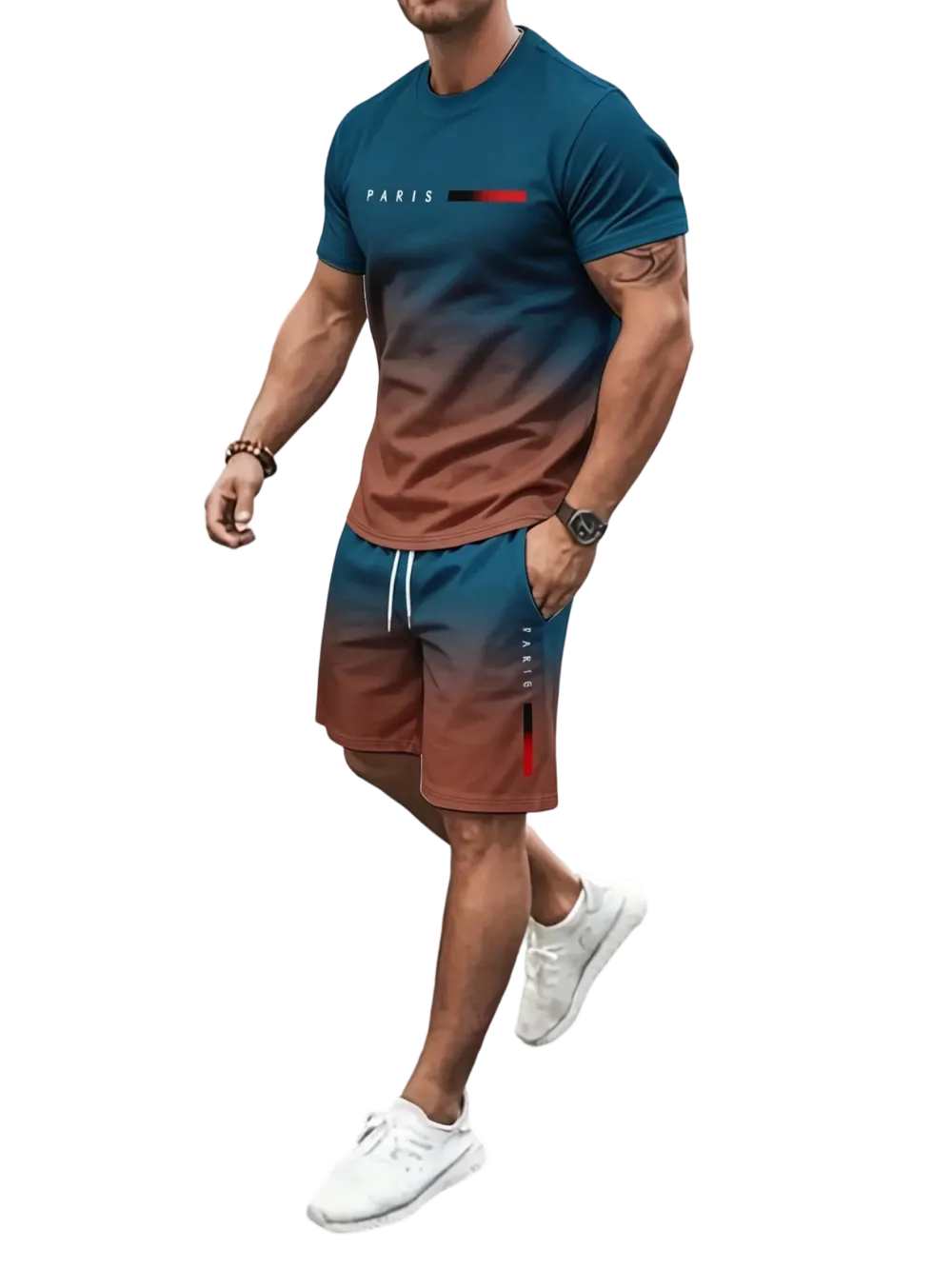 🔥 Men's Gradient Fitness Sets | Lightweight & Breathable Fabric, All-Day Comfort for Workouts