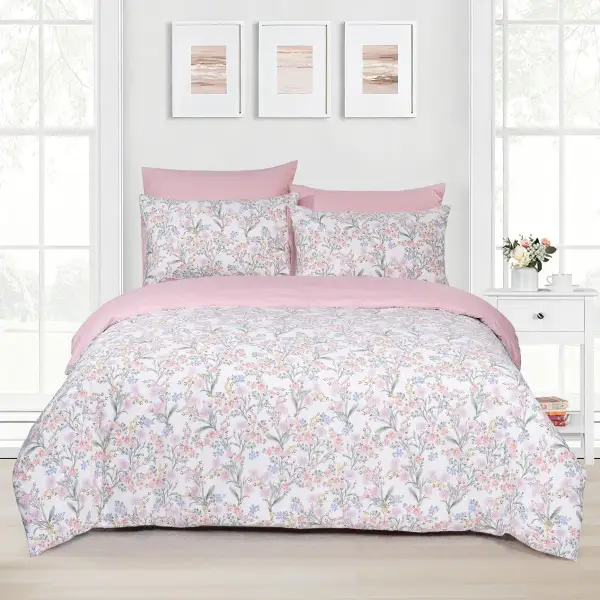 Layered Cotton Printed Complete Bedding Set
