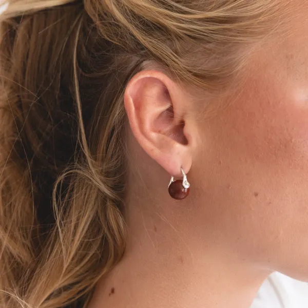 Stone Ellipse Earrings