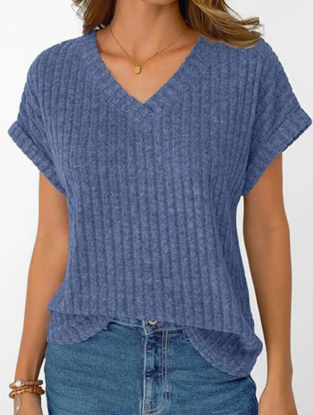 Draped V Neck Tee