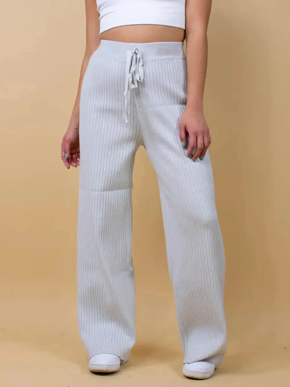 Wide Leg Ribbed Pants