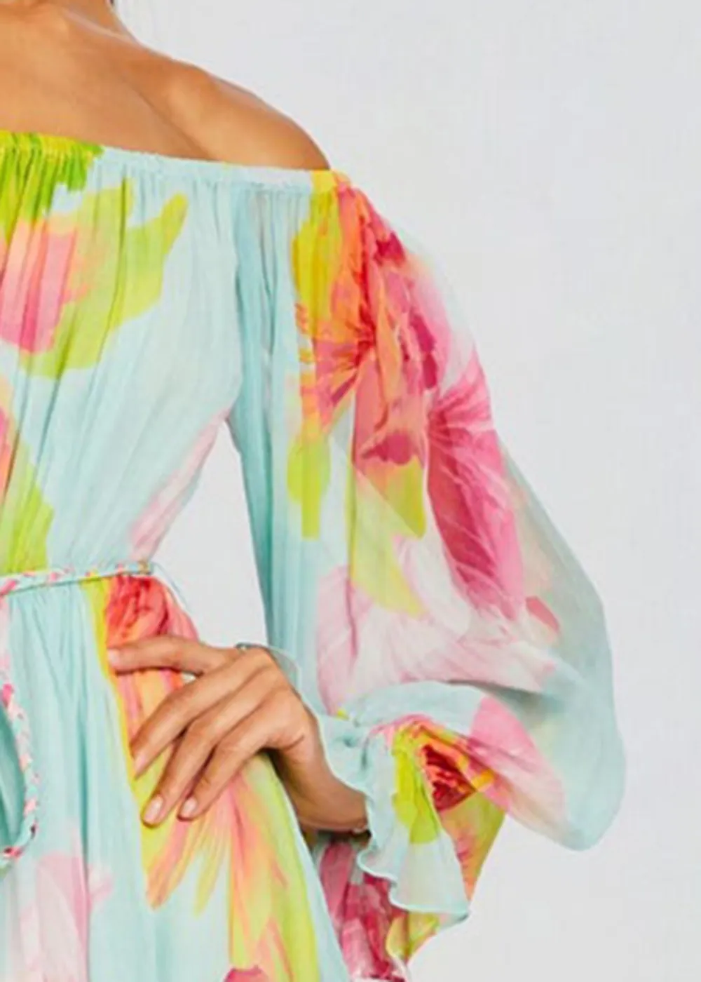 Off The Shoulder Colorful Romper