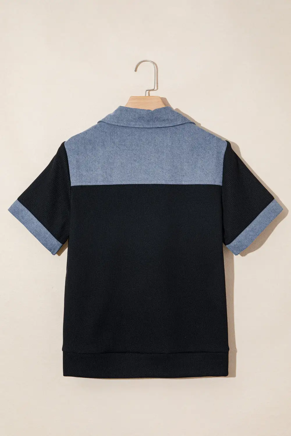 Colorblock Waffle-Knit Knit Polo Shirt