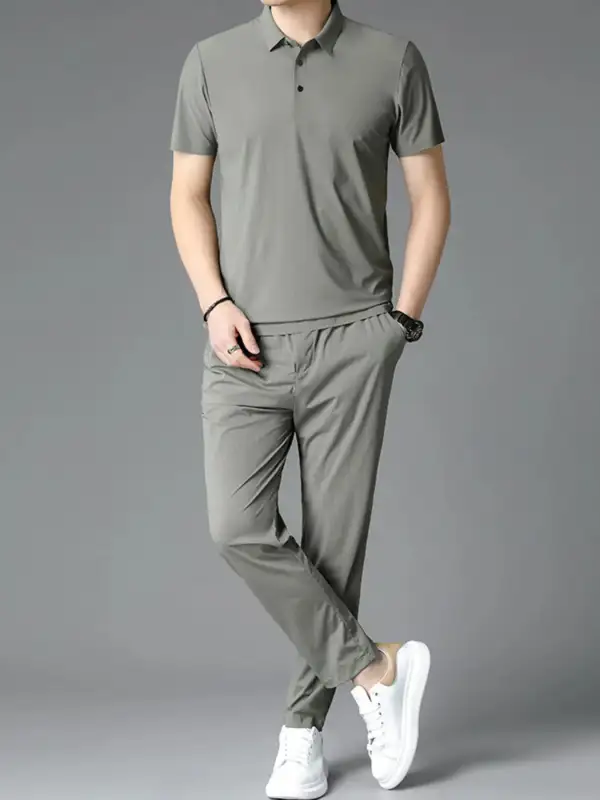 Button-Detail Short-Sleeve Polo Shirt