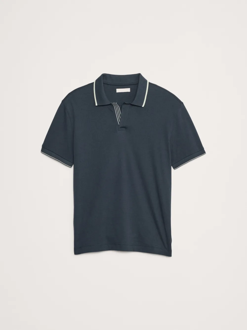 Men's Deep BlueS triped Cotton Skin-Friendly Polo Shirt