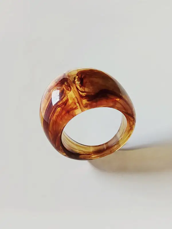 Sculptural Geometric Resin Ring