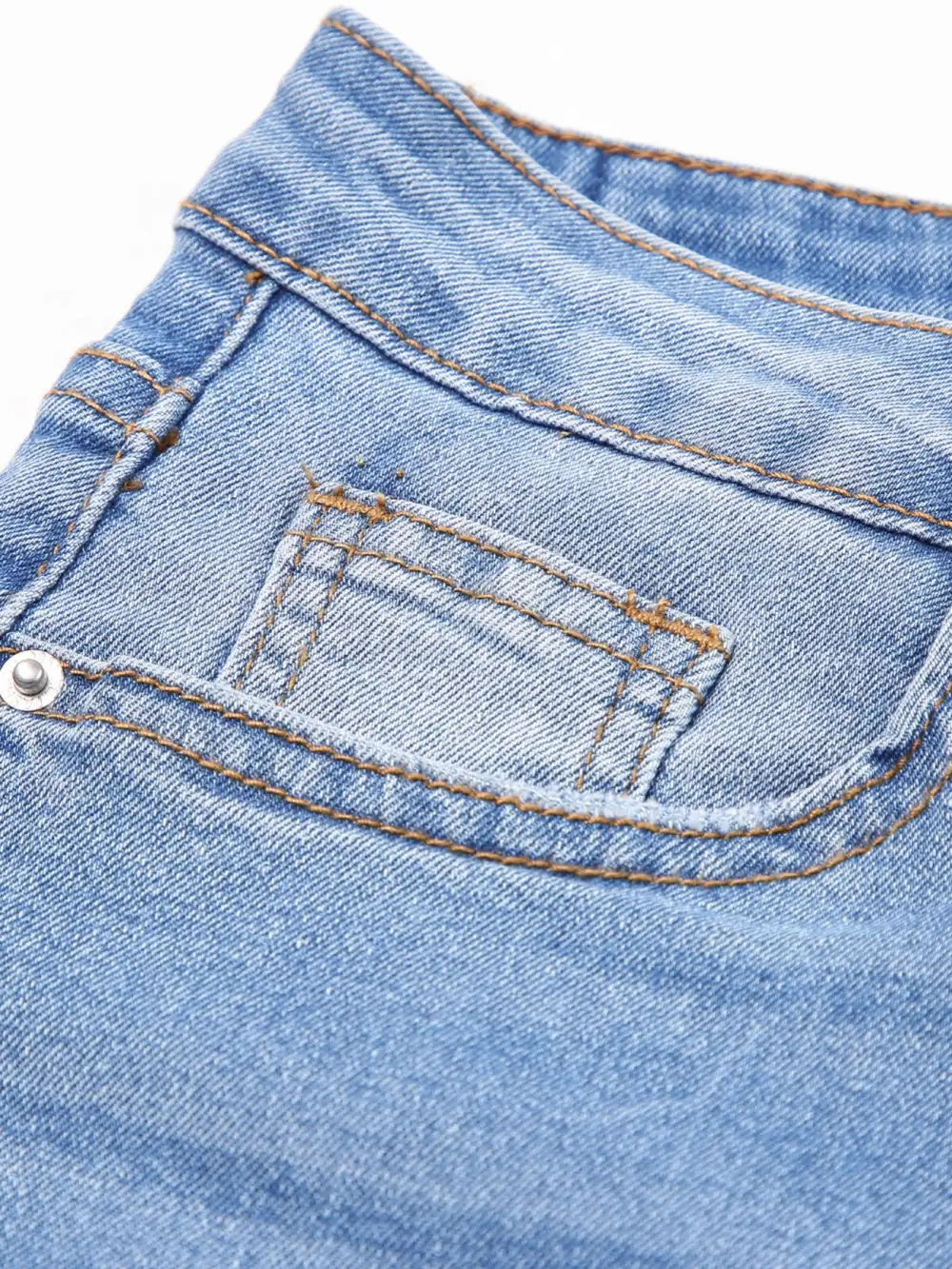 Textured Raw Hem Denim Jeans