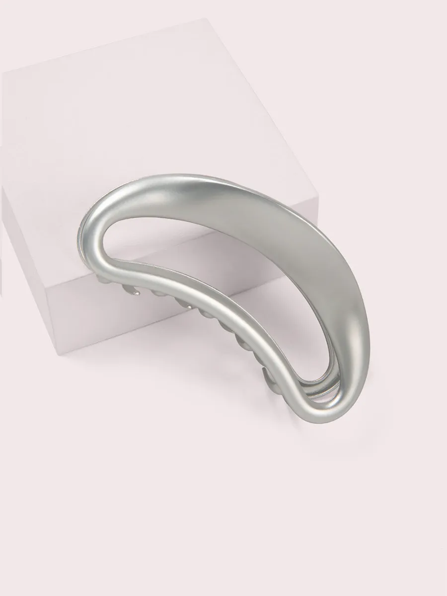 Silver Curved Hair Claw