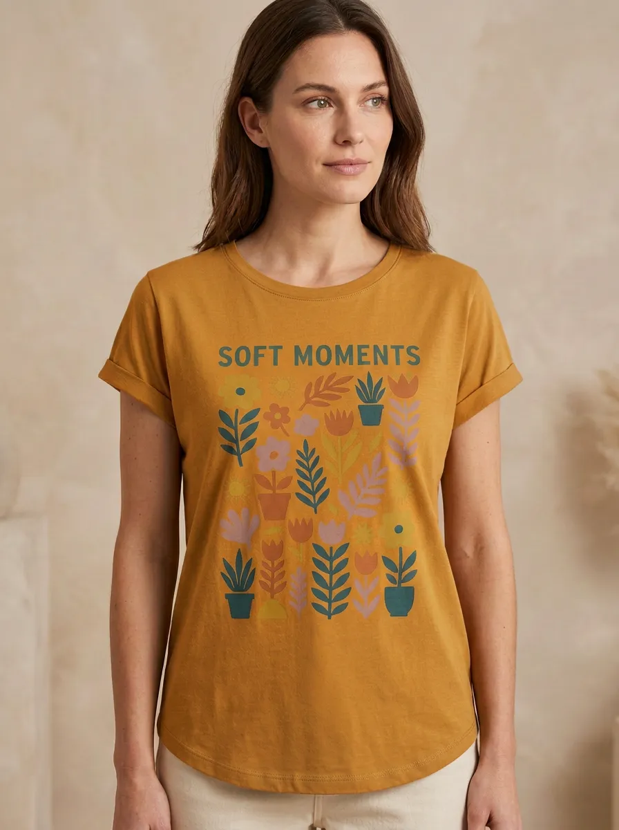 Women's Soft Moments Botanical Floral Print T-Shirt