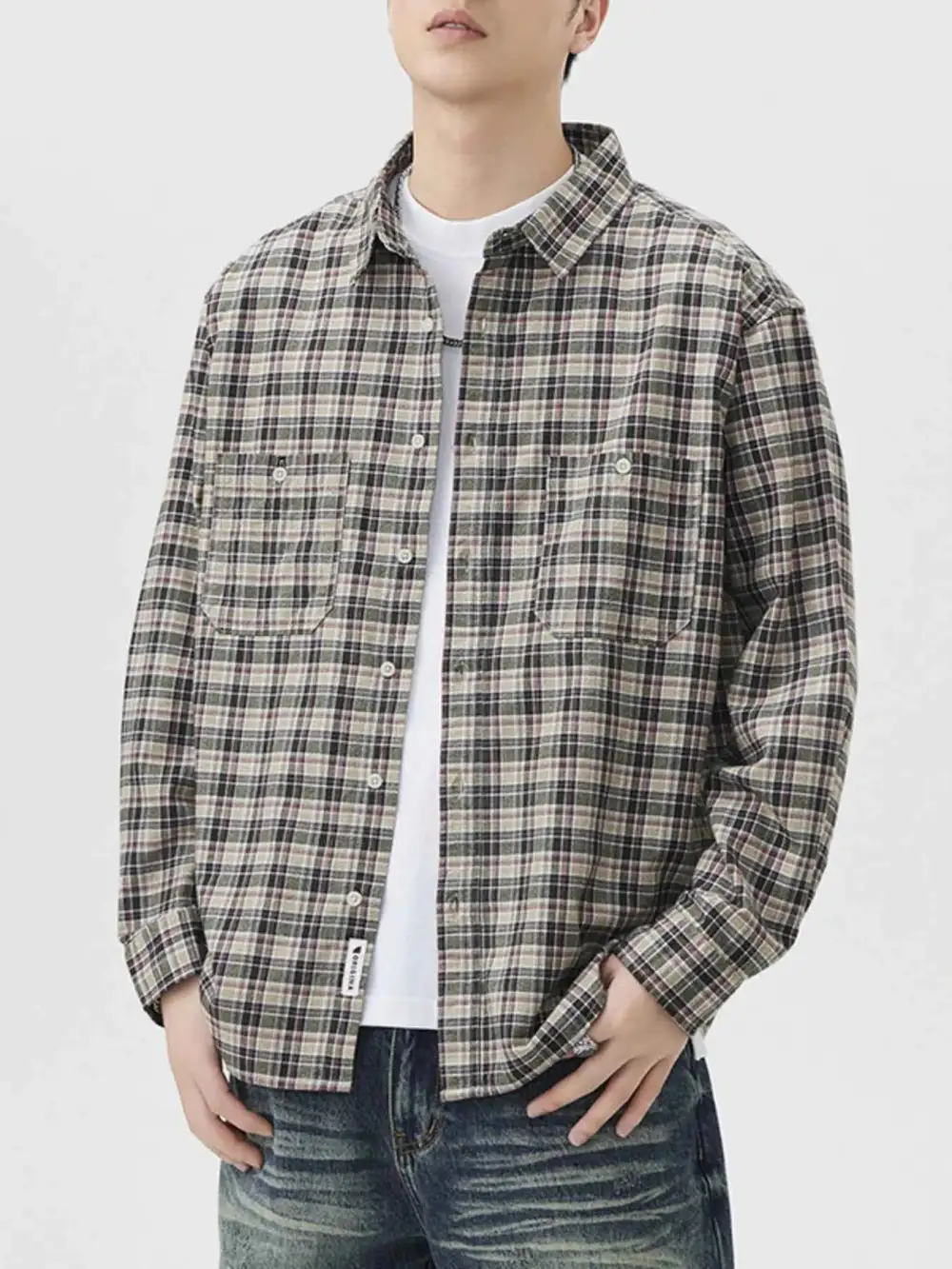 Plaid Button Up Long Sleeve Shirt