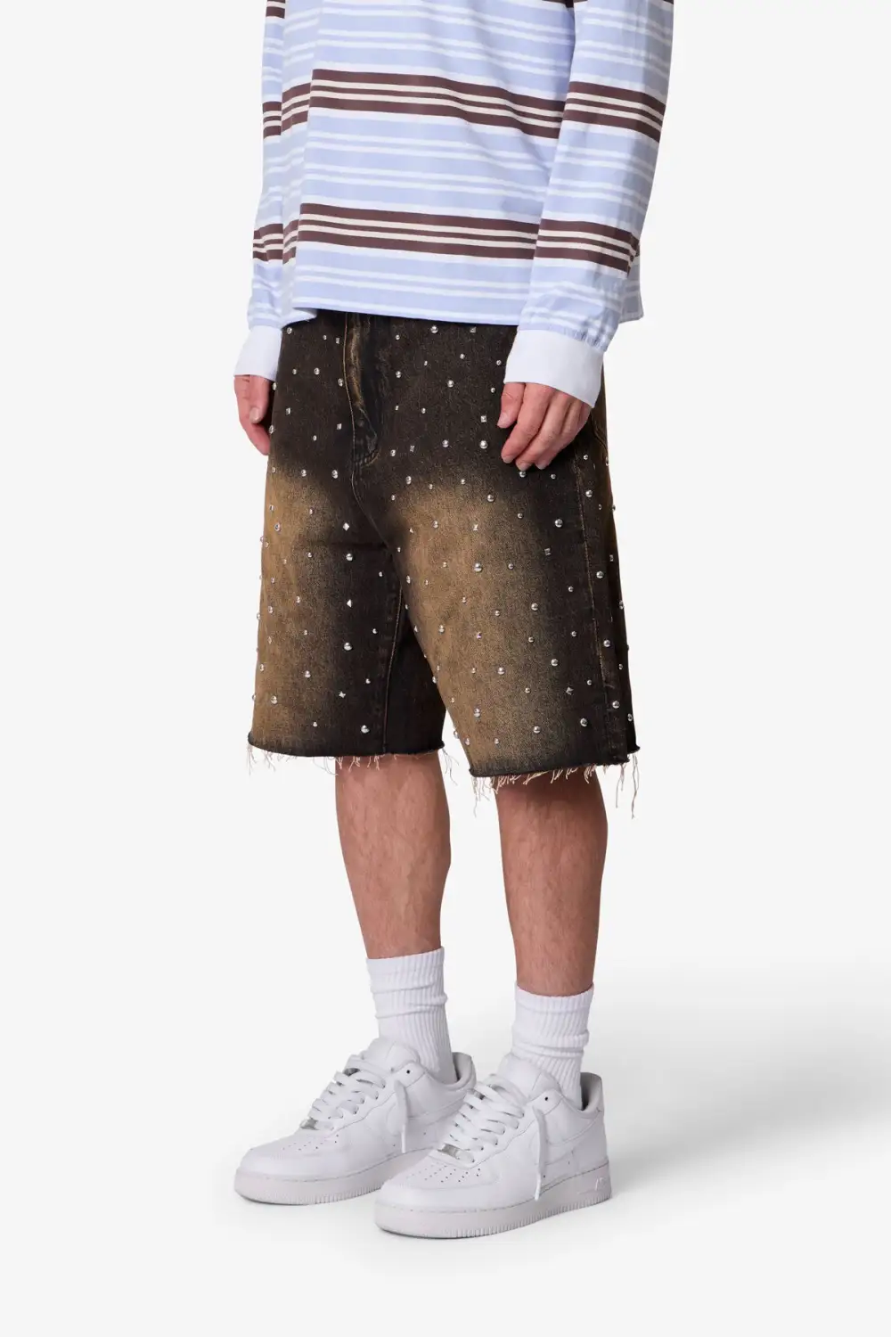 Baggy Studded Denim Shorts