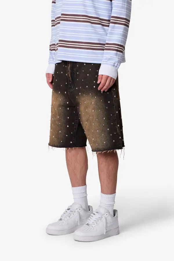 Baggy Studded Denim Shorts