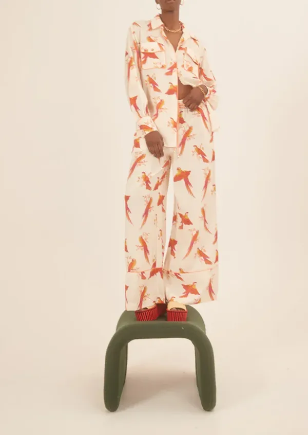 Floral Strapless Wide Leg Pants