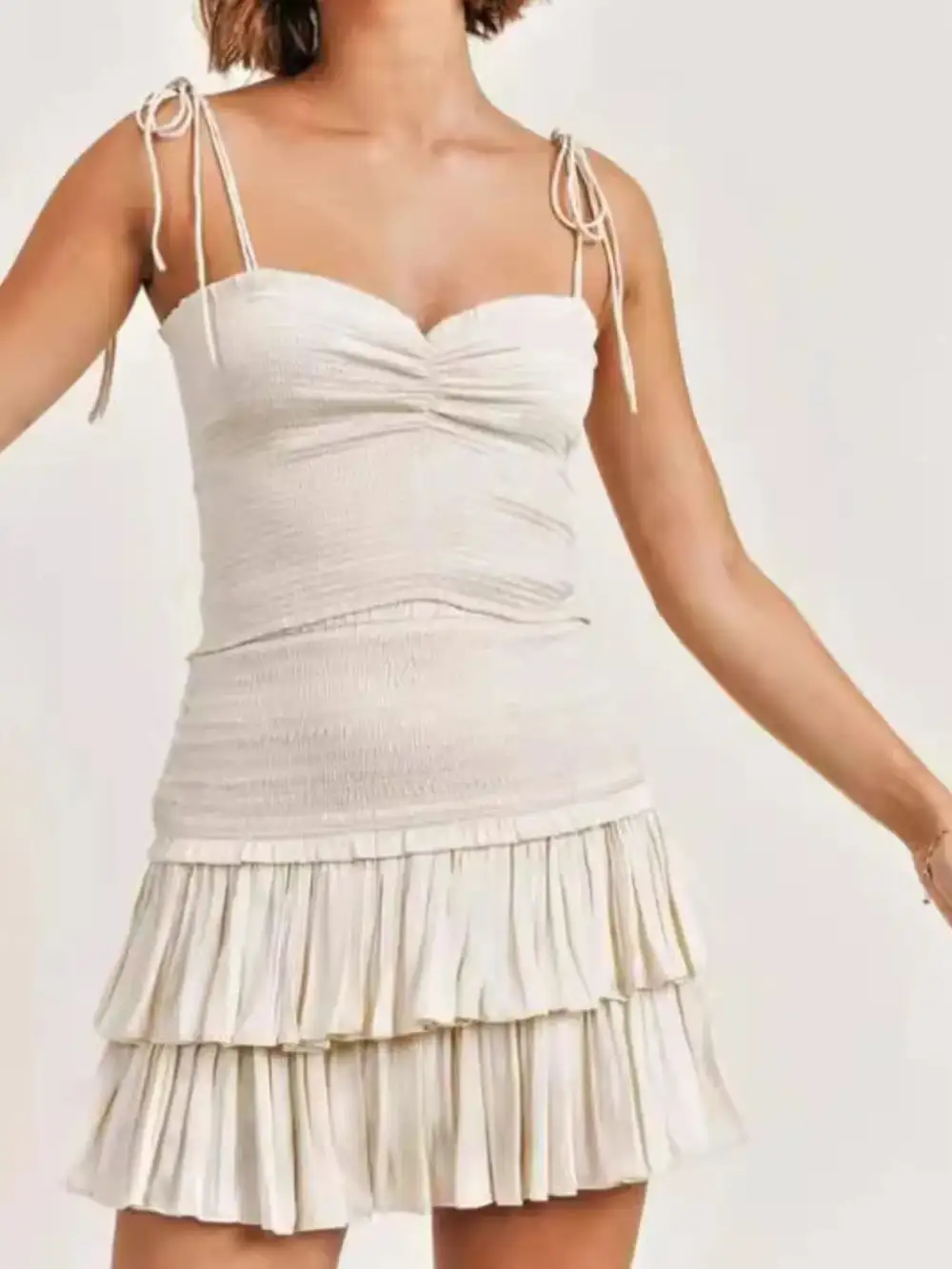 Ruched Smocked Coordinated Set