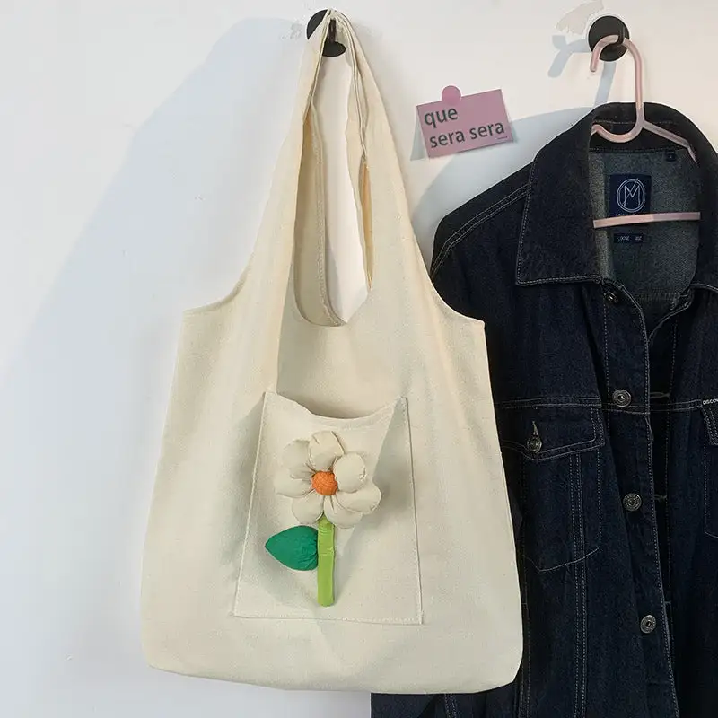 Fresh Flower Art Colorful Canvas Bag
