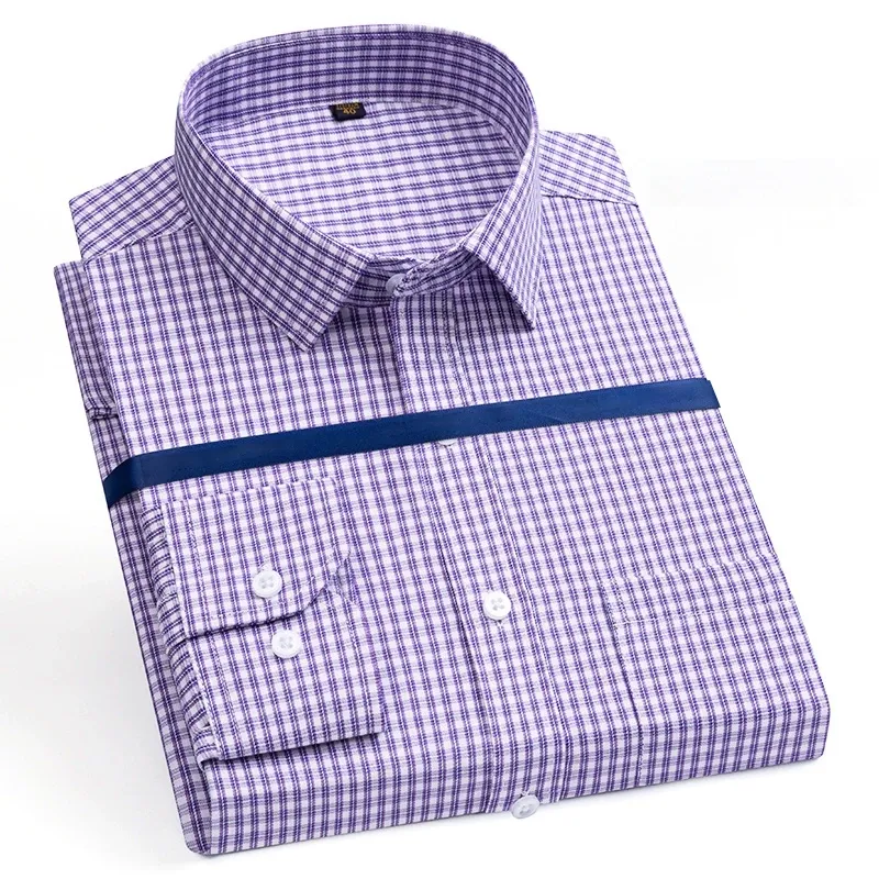 Men'S Long Sleeve Business Solid Color Cotton Breathable Shirt