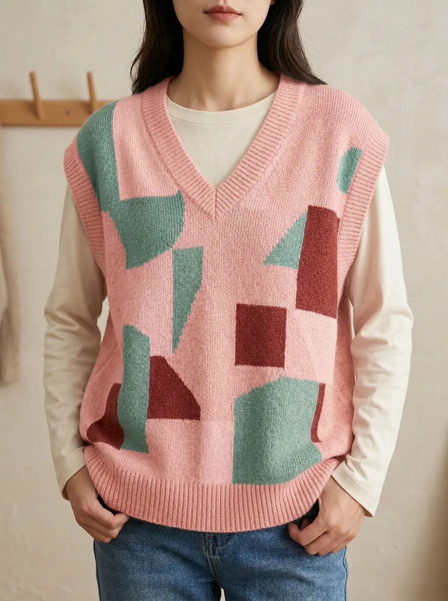 Geometric Sweater Vest