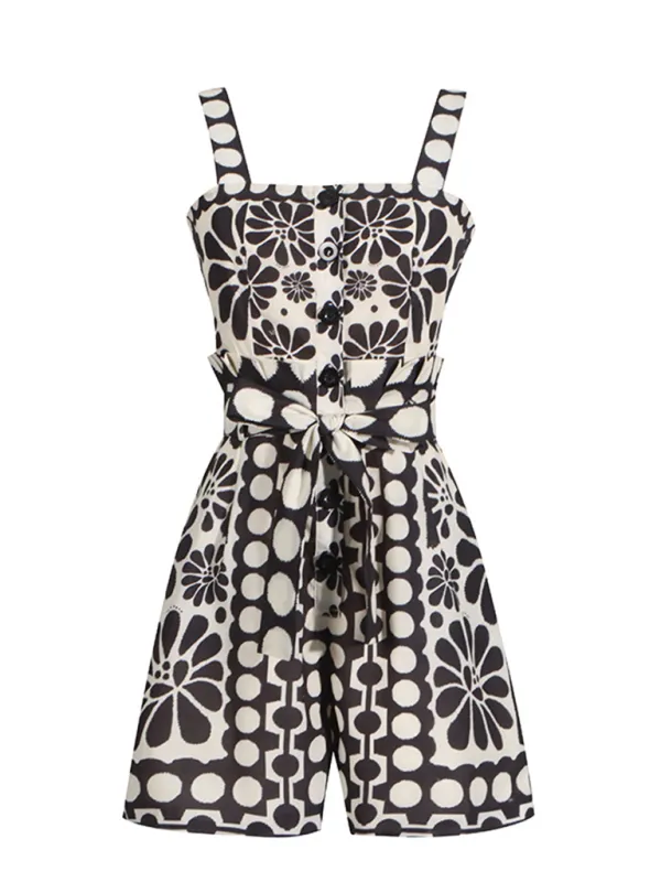 Niche Design Printed Lace Up Waist Accessory
