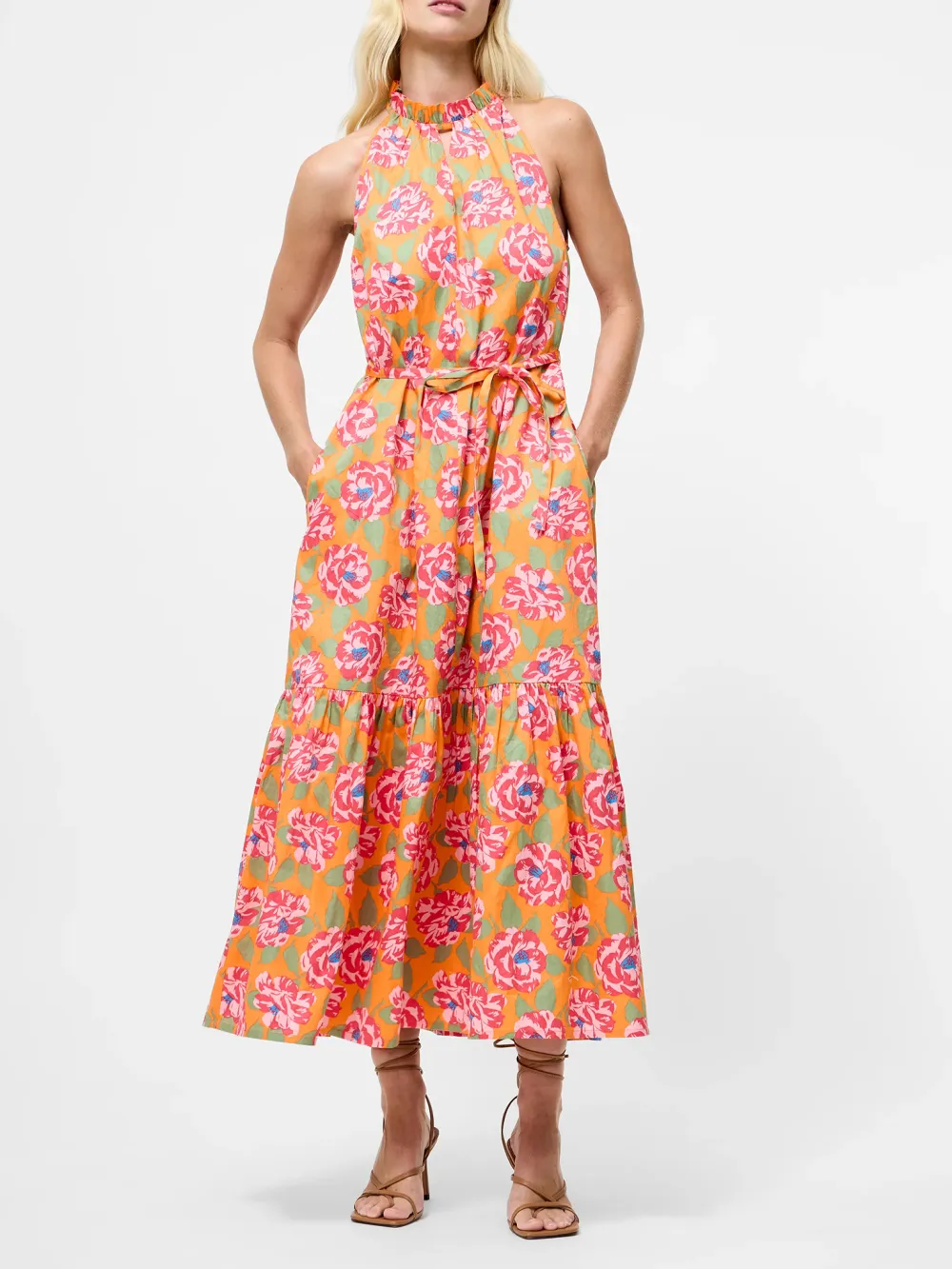 Halter Neck Casual Playful Floral Dress