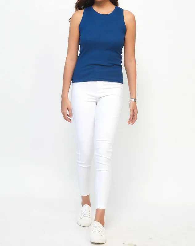 Cobalt Blue Ribbed Tank Top