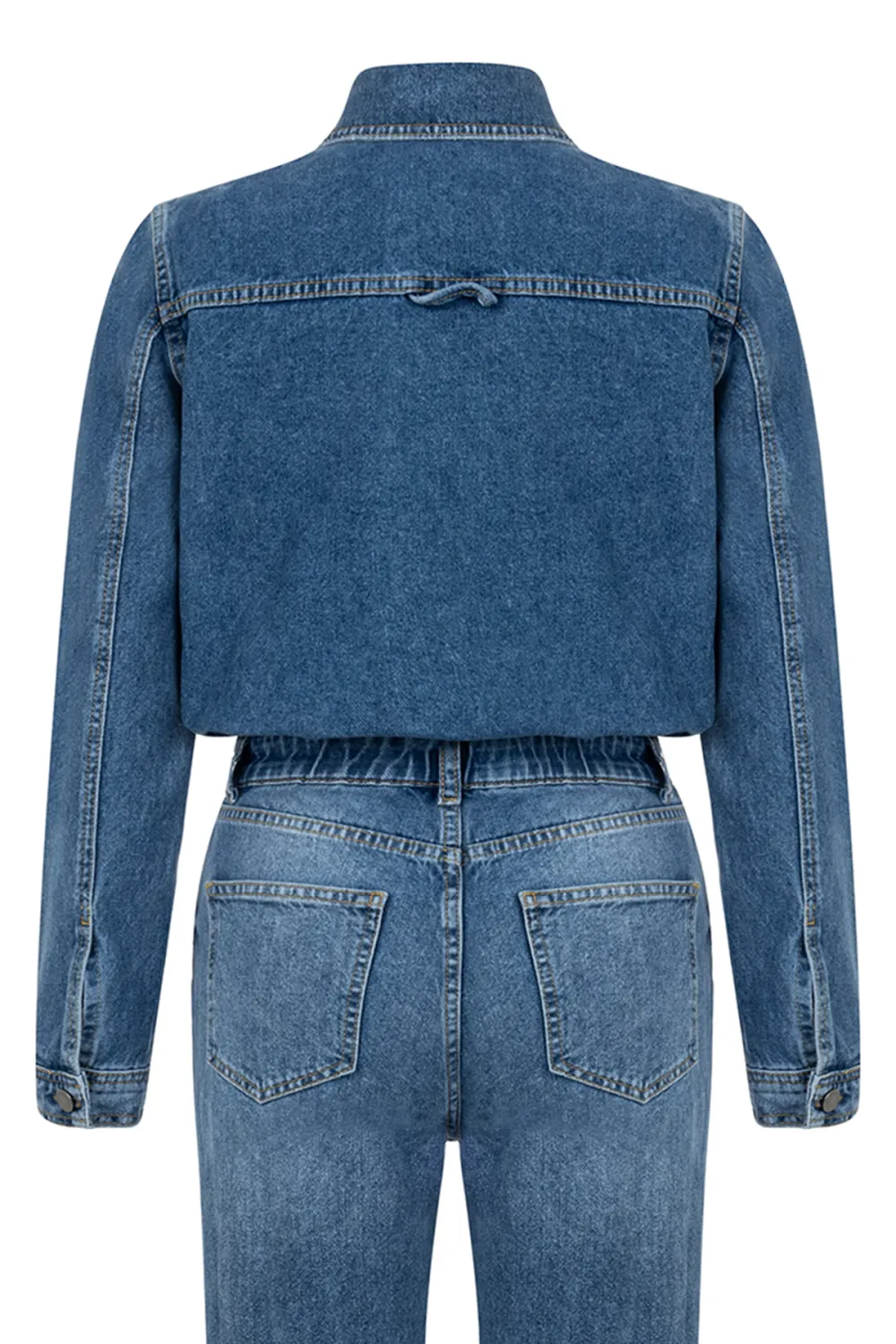 Casual Style Denim Jumpsuit