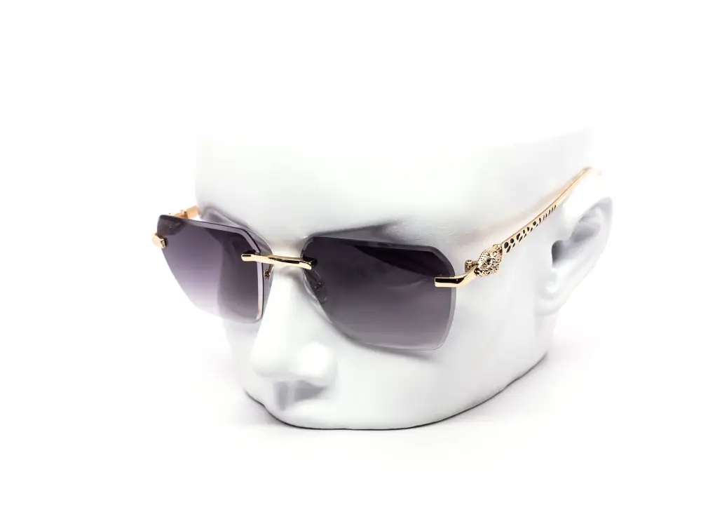 12-Pack Luxury Rimless Hexagon Gradient Metal Sunglasses