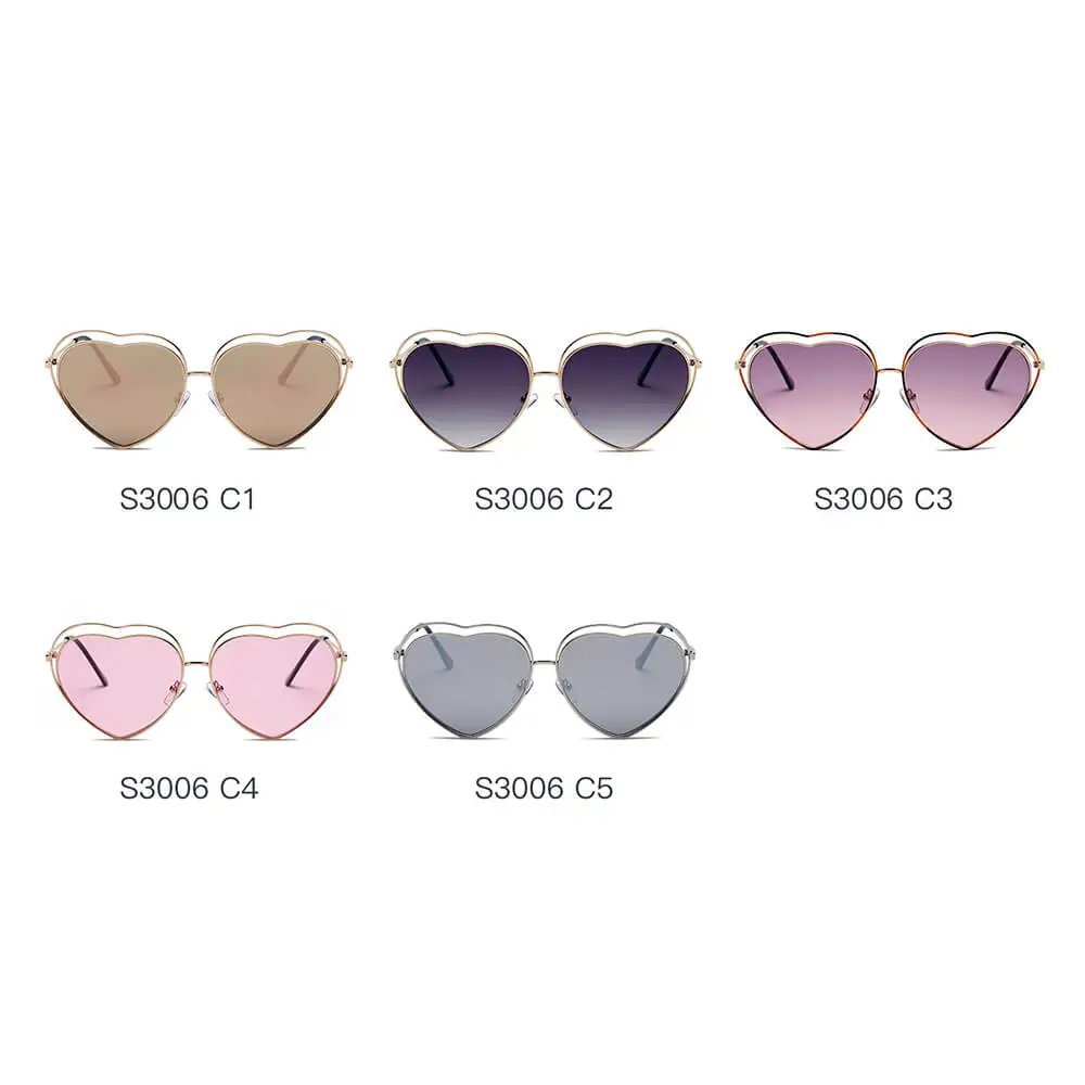 Fuzzy Heart Shape Frame Sunglasses