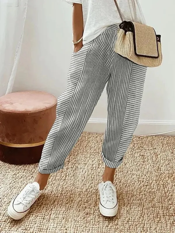 Striped Relaxed Trousers