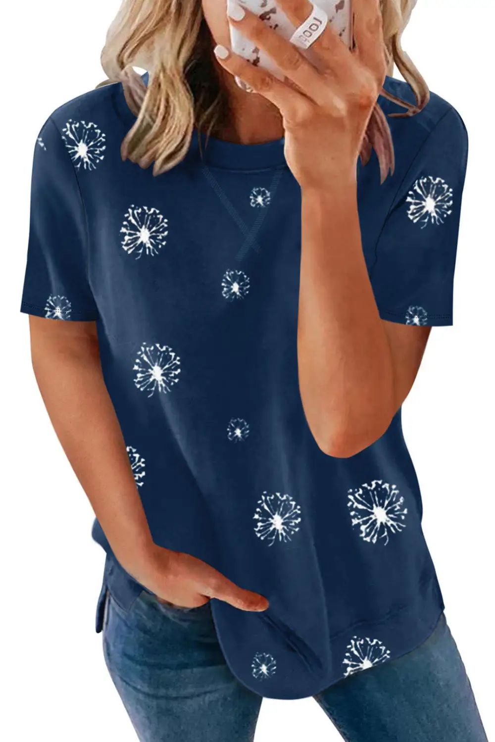 Star Print Crew Neck T-Shirt