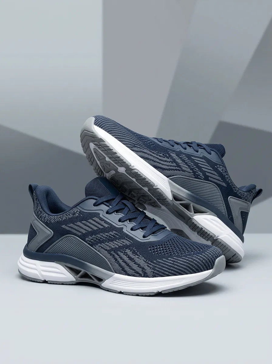 Lightweight-Look Geometric Graphic Profile Men's Running Shoes
