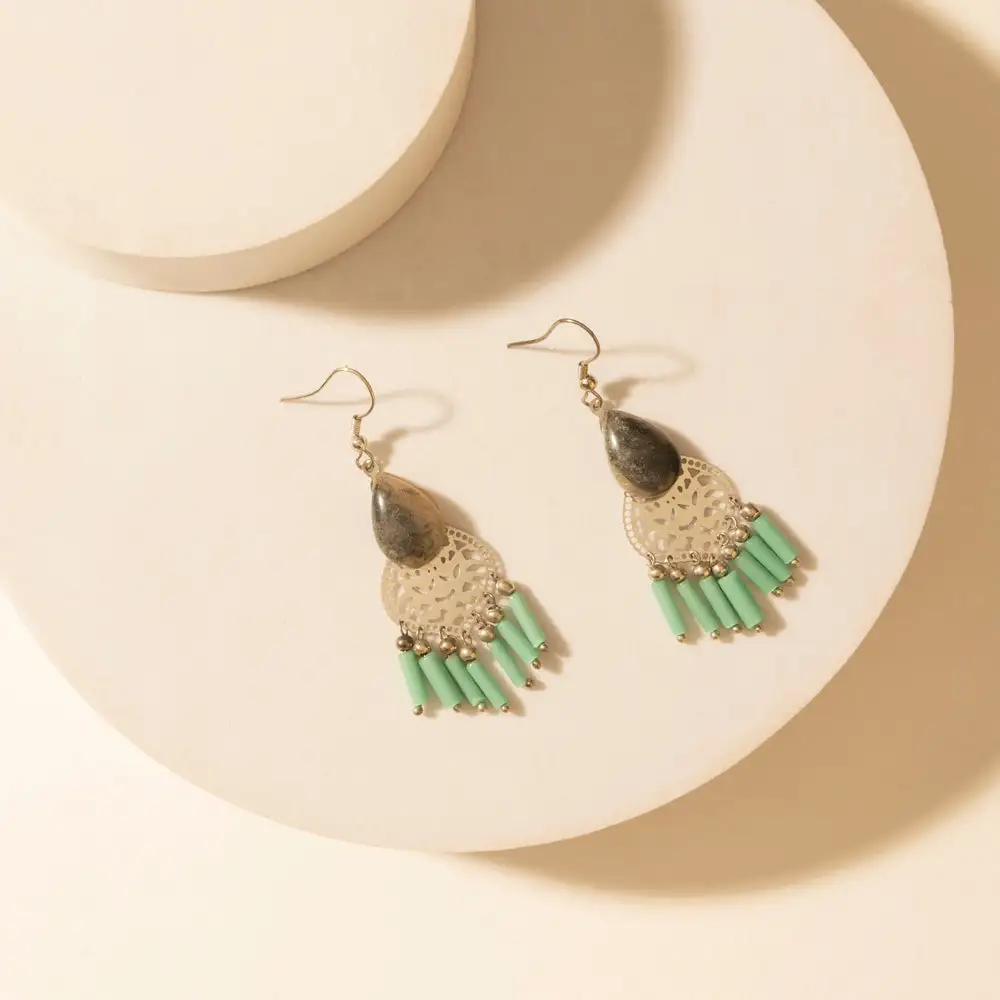Delicate Timeless Artful Stone Accent Earrings
