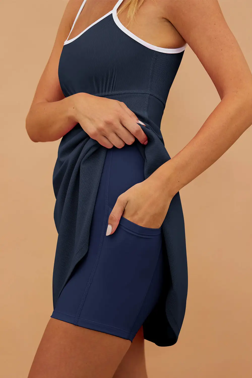 Color Block Edge Ribbed Swimsuit