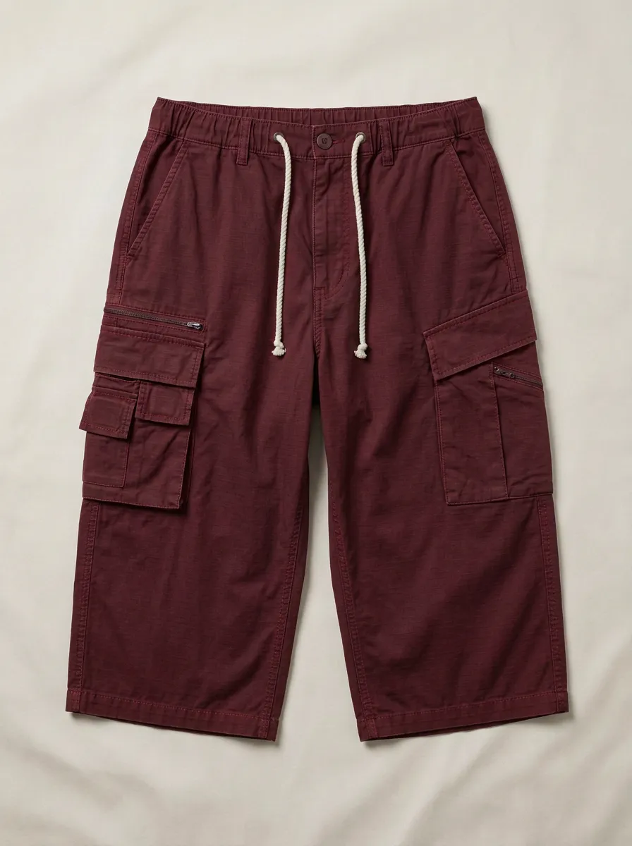 Men's Casual Outdoor Multi-Pocket Drawstring Cargo Shorts