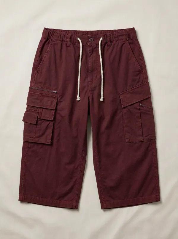 Men's Casual Outdoor Multi-Pocket Drawstring Cargo Shorts