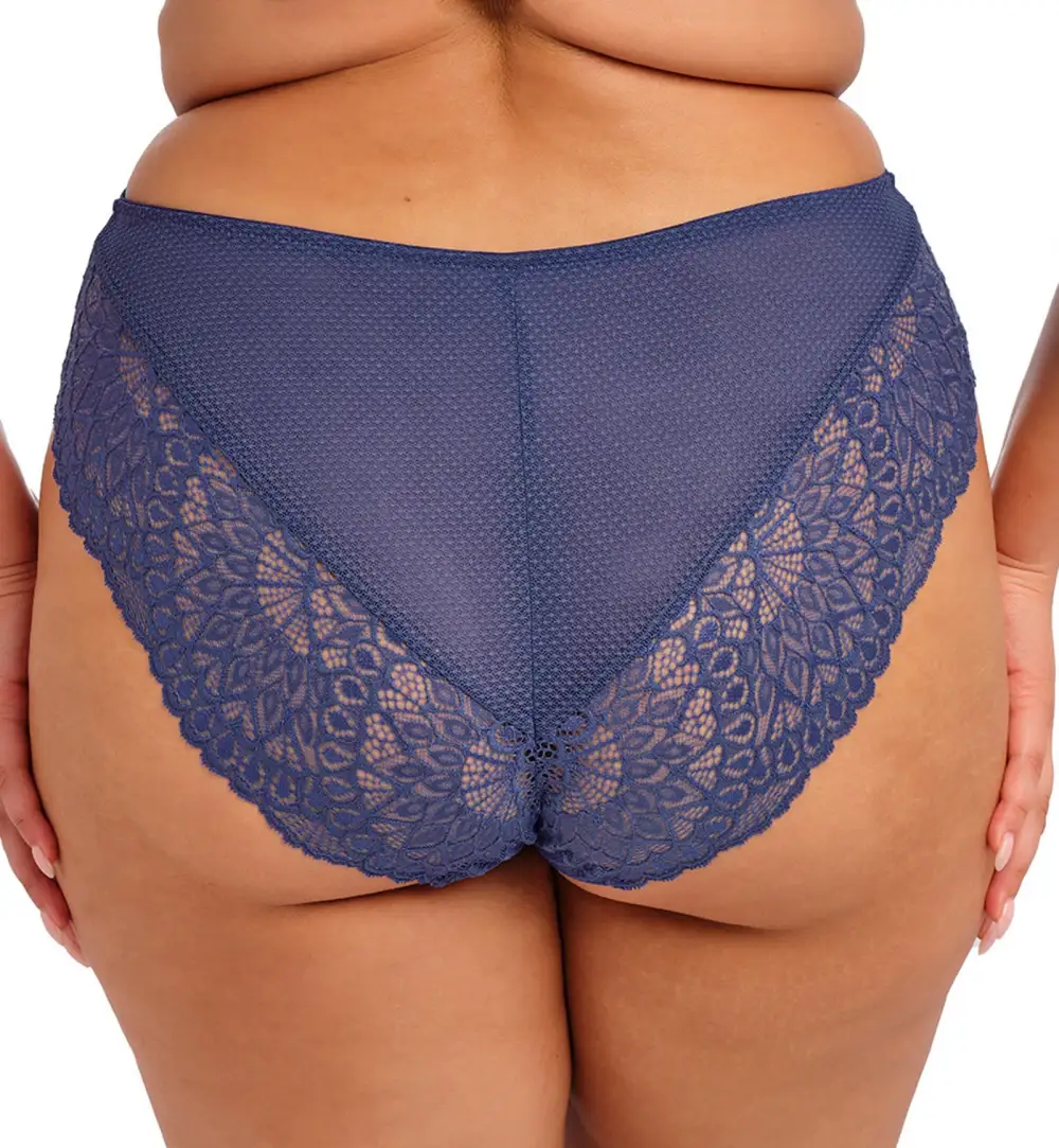 Classic High-Waist Stretch-Lace Mesh Full-Coverage Brief Panty