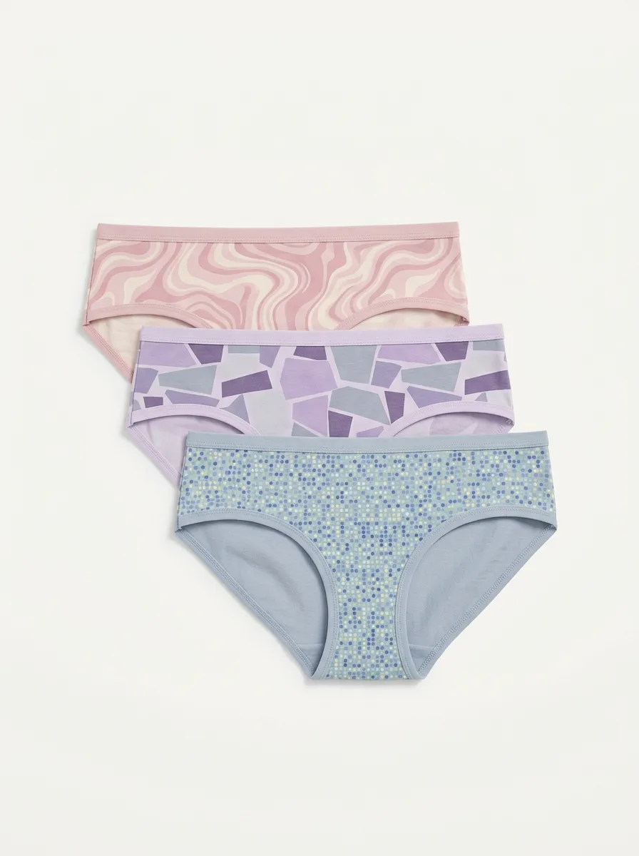 Women's Geometric Swirl Mosaic Print 3-Pack Panties