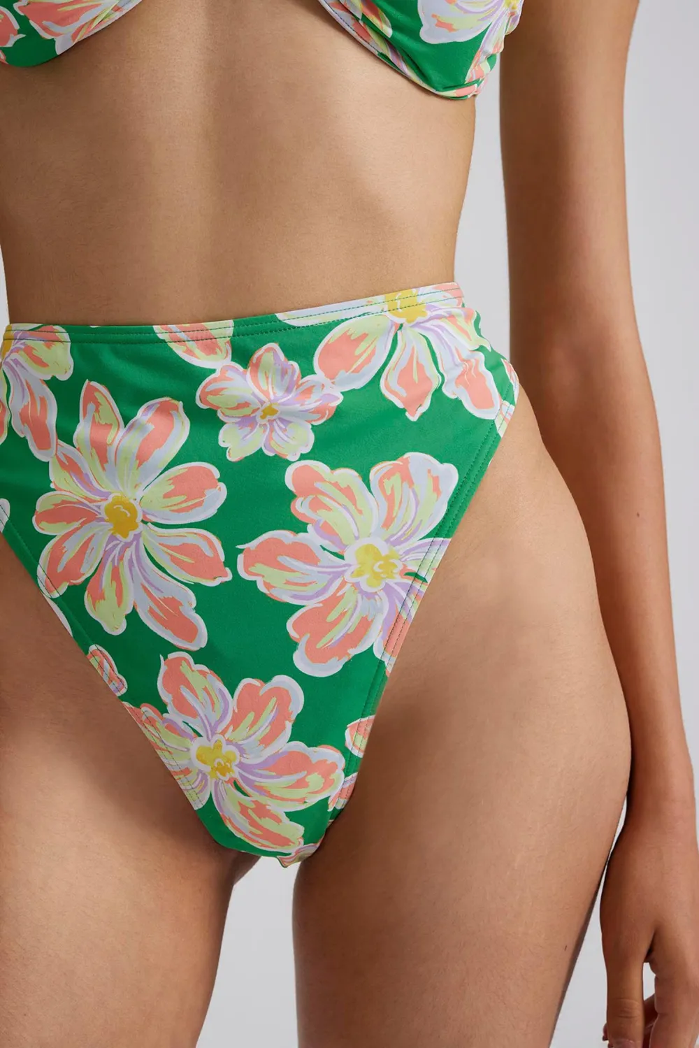 Printed High Waisted Bikini Bottoms