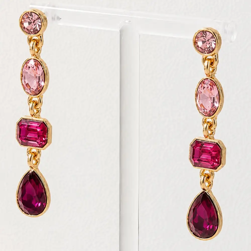 Tier Drop Layer Rhinestone arrings