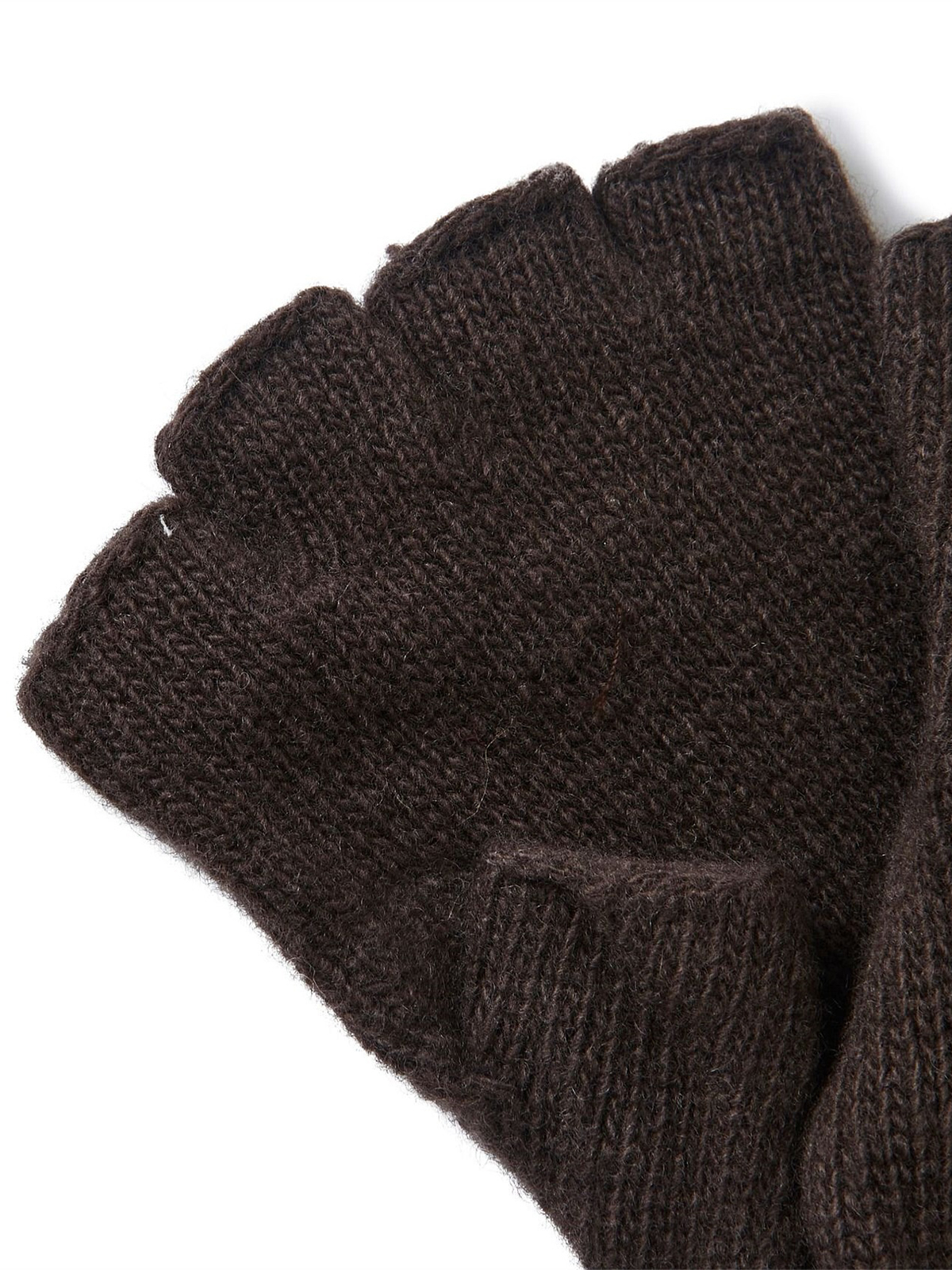 Brown Knitted Fingerless Gloves