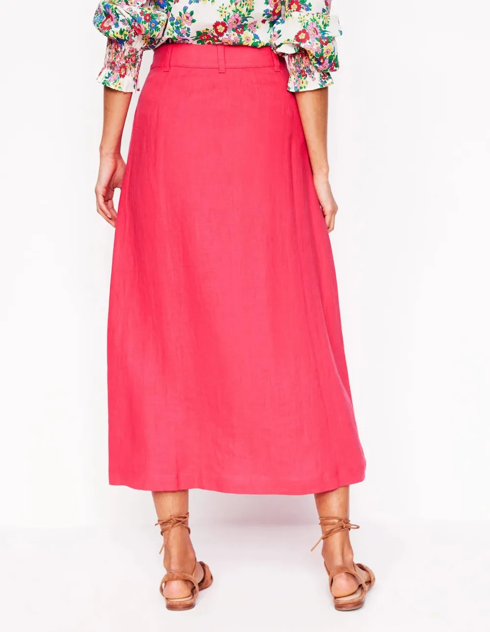 Casual Thomasina Linen Midi Skirt