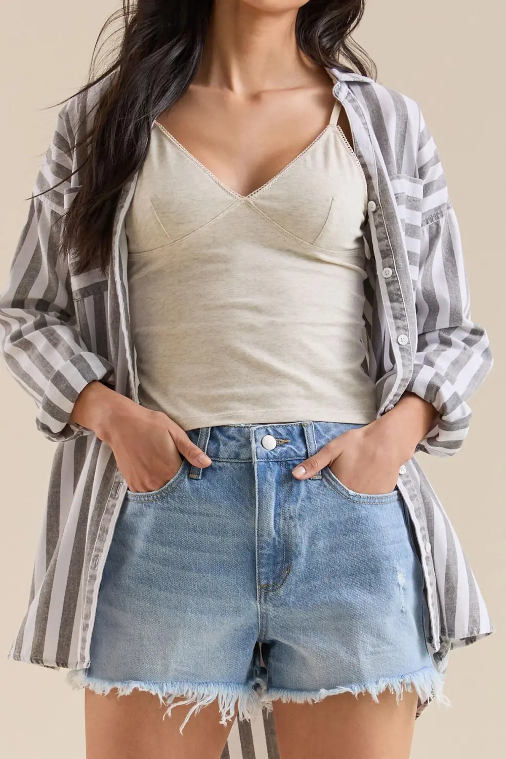 Mid Rise Denim Short