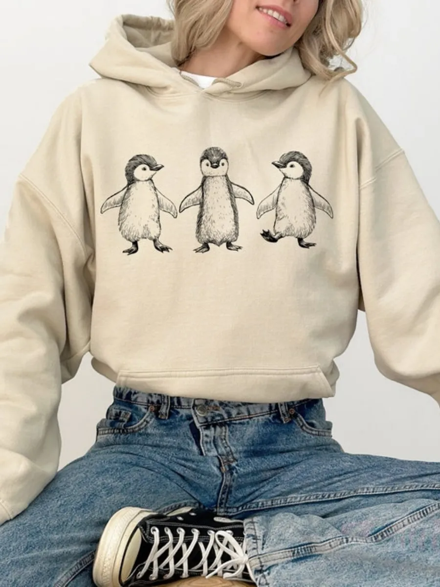 Penguin Print Hoodie