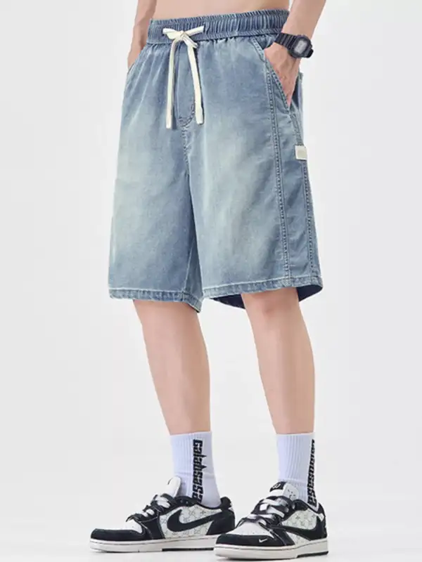 Men's Plus Size Casual Loose Fit Denim Shorts