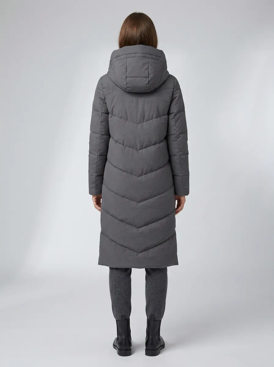 Everyday-Layer Padded Long Hooded Coat