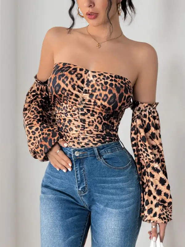 Leopard Print Slim Retro Sweet Spicy Jumpsuit