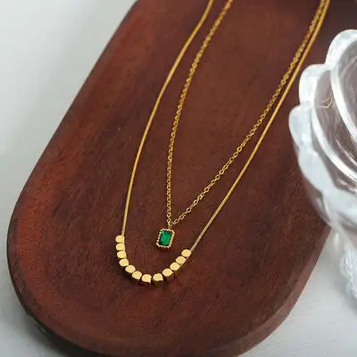 K Plated Double Layered Necklace